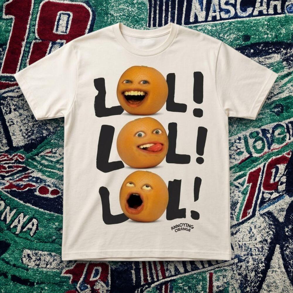 Y2K Annoying Orange Lol Graphic Tee Cream Unisex
